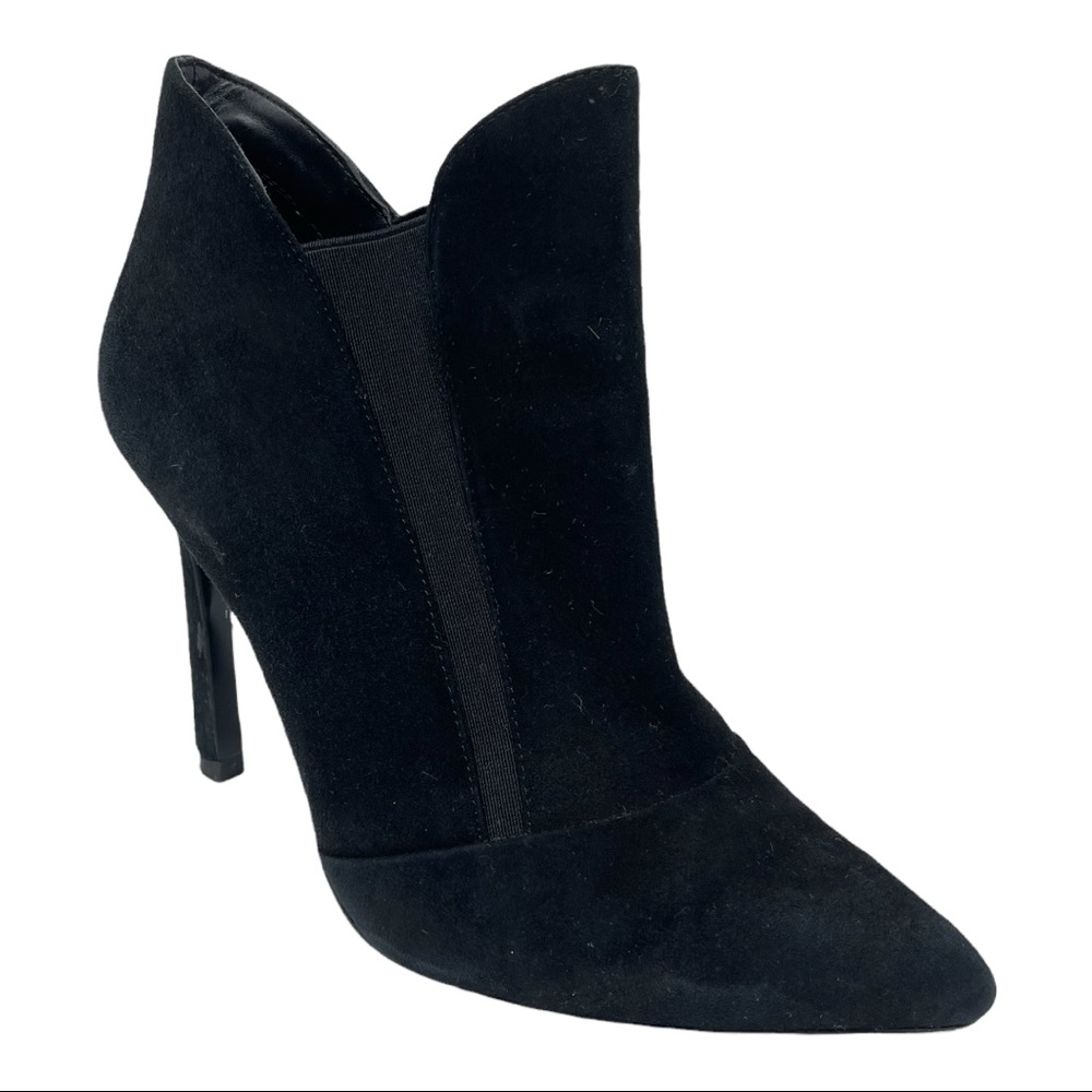 Zara Black Suede Stiletto Pointed Toe Ankle Booties Size 36EU